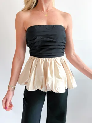 Paige Strapless Peplum Top