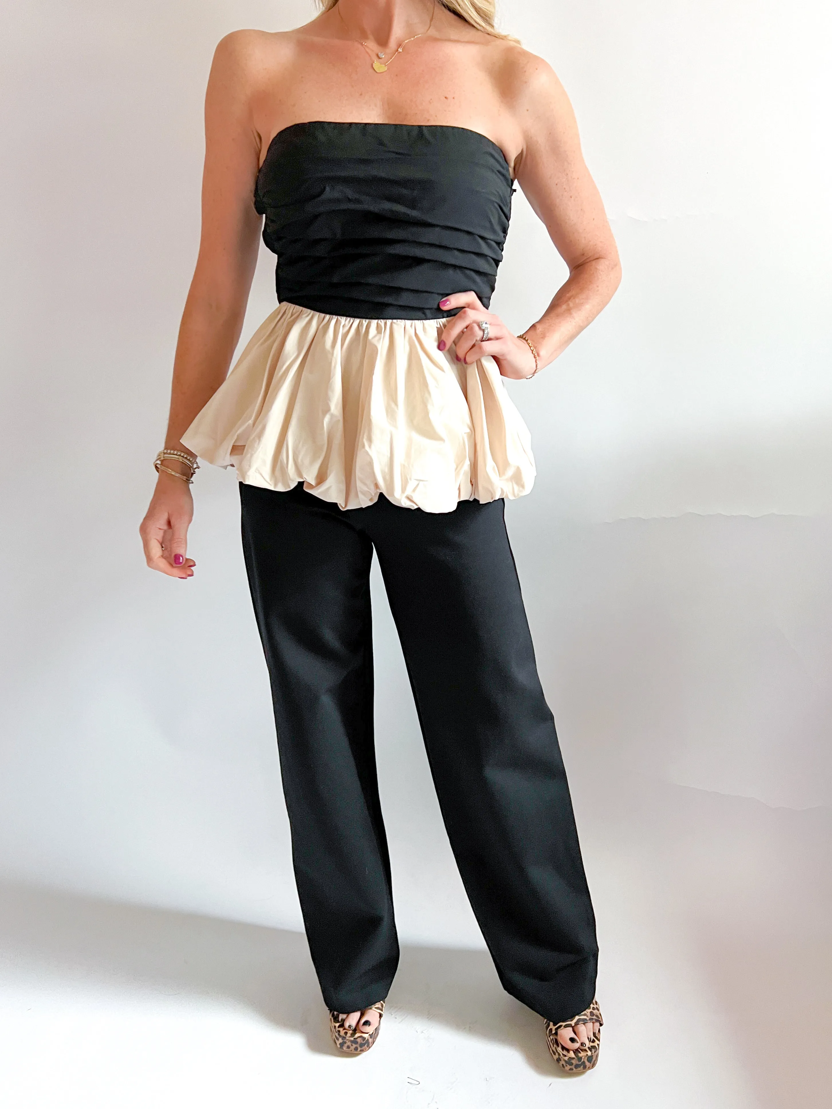 Paige Strapless Peplum Top