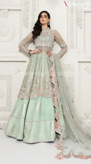 Pakistani Peplum Dress with Lehenga for Brides #BR120