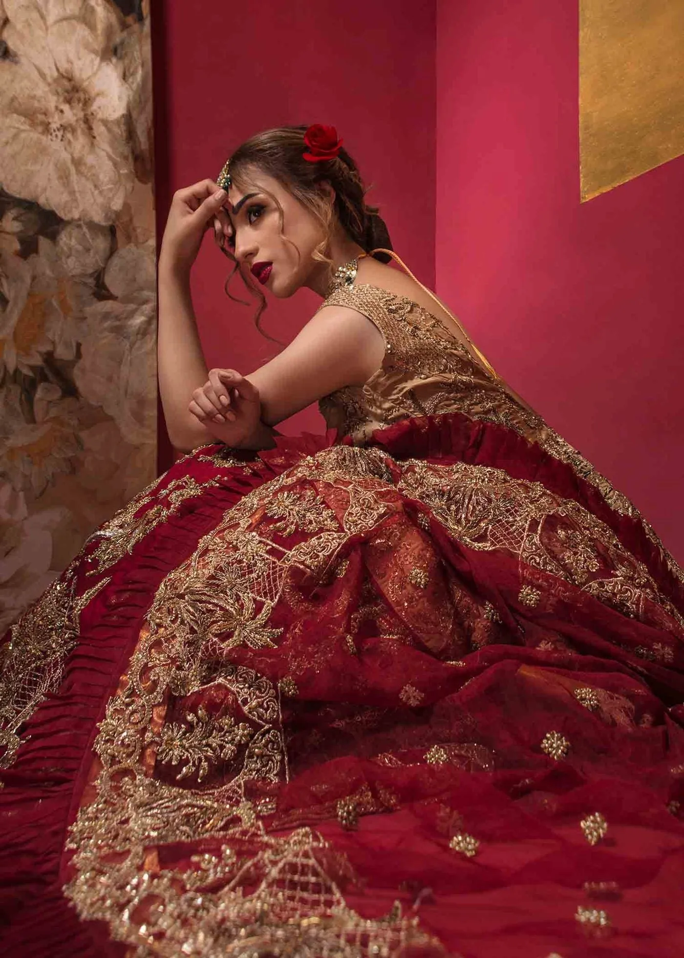 Pakistani Peplum Dress with Lehenga for Wedding #BR171