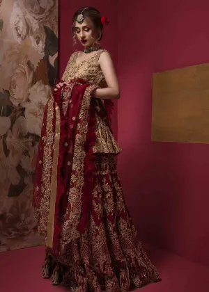 Pakistani Peplum Dress with Lehenga for Wedding #BR171