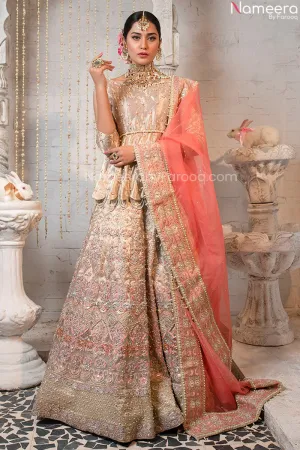 Pakistani White Peplum Dress Design with Lehenga #BN983