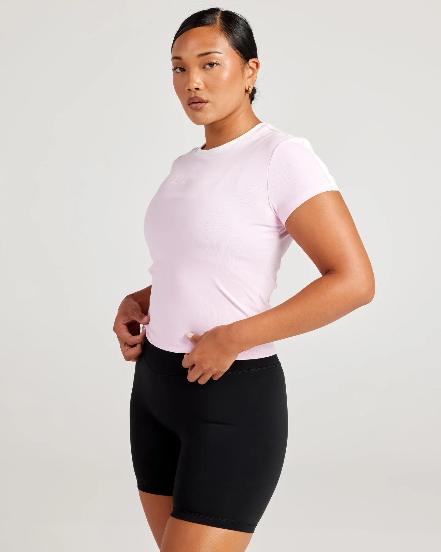 Panel Baby Tee - Pink/White