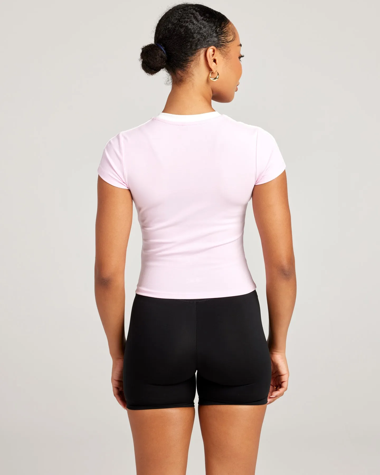 Panel Baby Tee - Pink/White