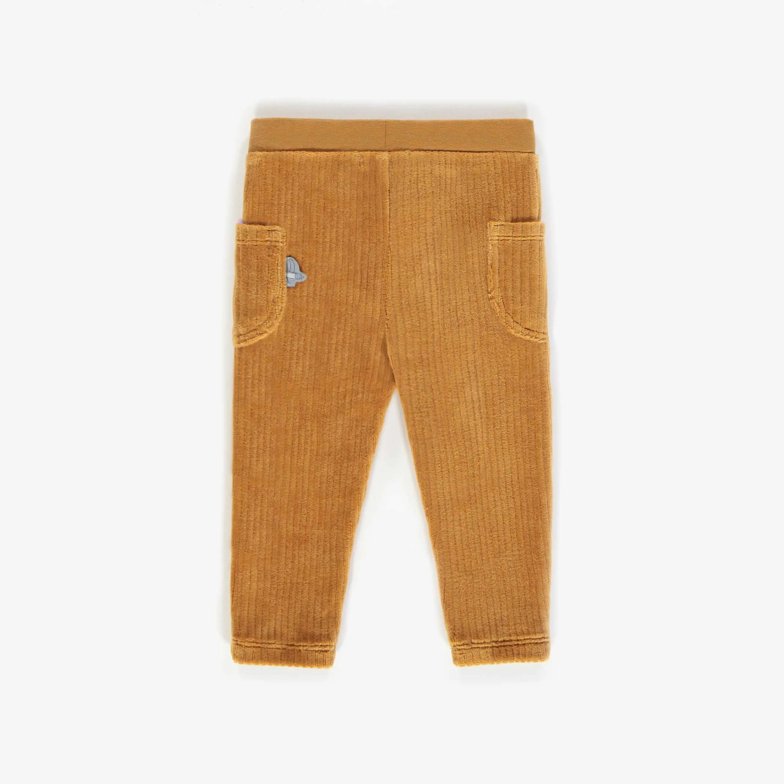 Pantalon brun en velours côtelé extensible coupe très ajustée, bébé  || Brown super skinny stretch corduroy pants, baby
