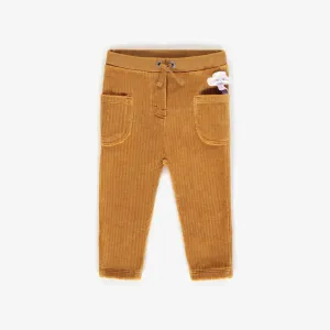 Pantalon brun en velours côtelé extensible coupe très ajustée, bébé  || Brown super skinny stretch corduroy pants, baby
