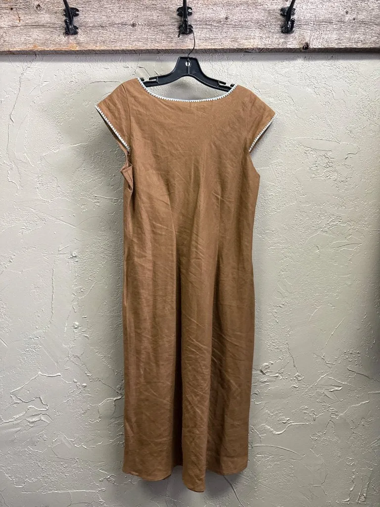 PARAPHRASE LINEN CAP SLEEVE DRESS