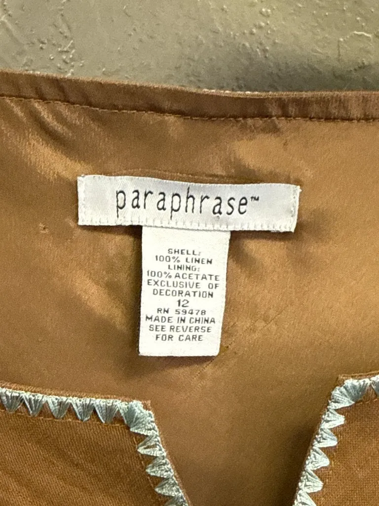 PARAPHRASE LINEN CAP SLEEVE DRESS