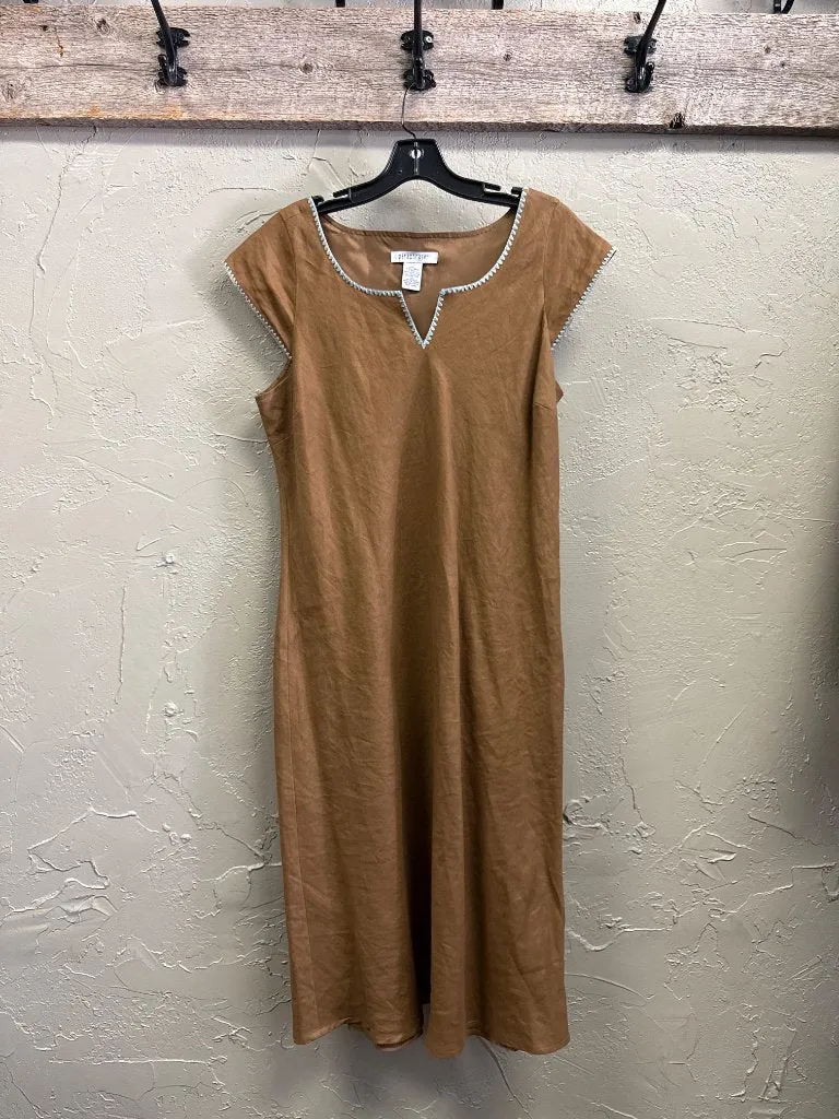 PARAPHRASE LINEN CAP SLEEVE DRESS
