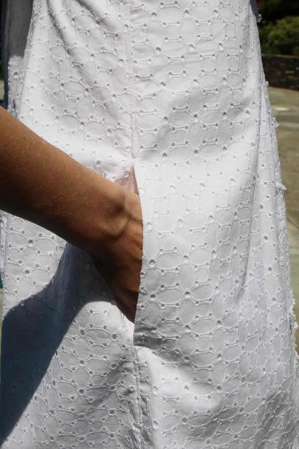 Patchwork Cotton Eyelet Dress / Black or White