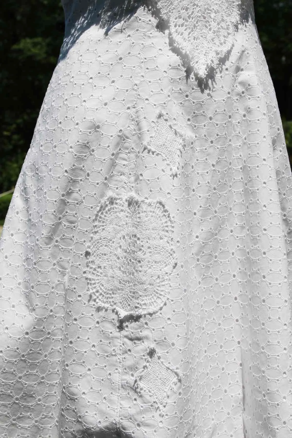 Patchwork Cotton Eyelet Dress / Black or White