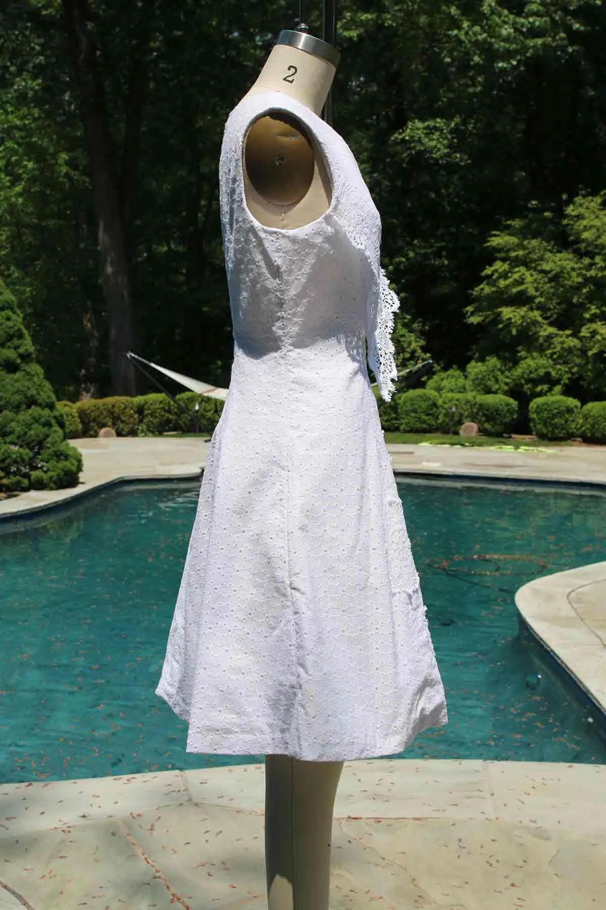 Patchwork Cotton Eyelet Dress / Black or White