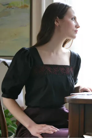 peasent blouse with lace inset