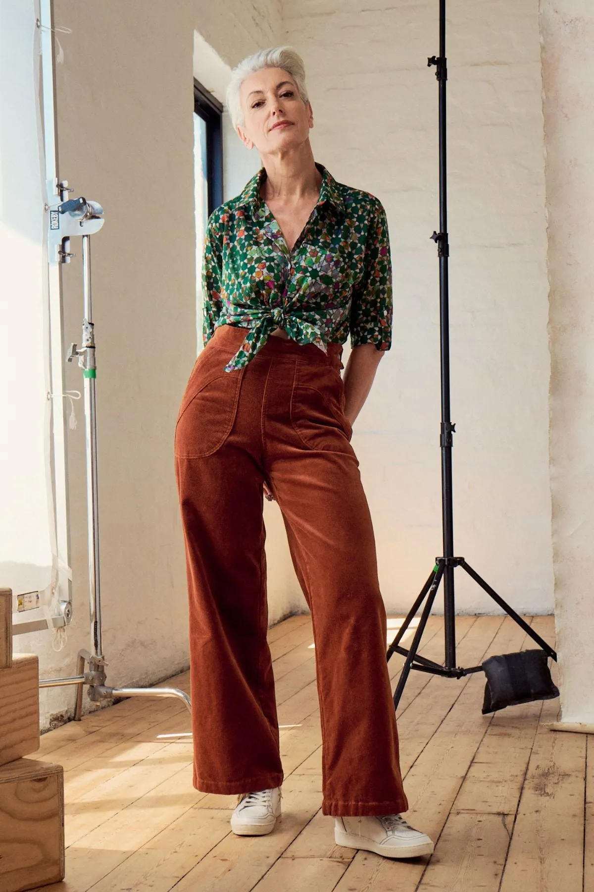 Peggy Lou Long Pants Caramel in Velvet Corduroy