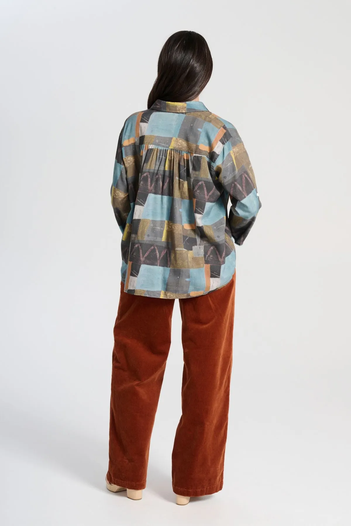 Peggy Lou Long Pants Caramel in Velvet Corduroy
