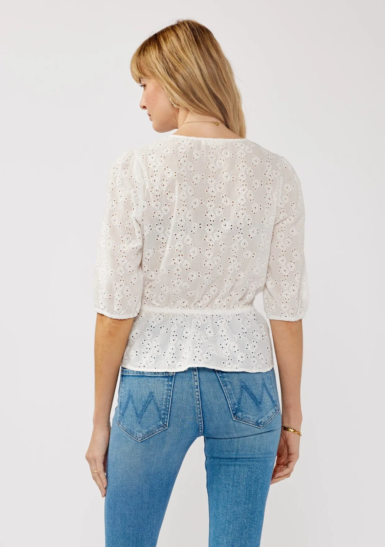 Penny Embroidered Peplum Top