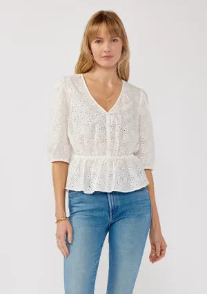 Penny Embroidered Peplum Top