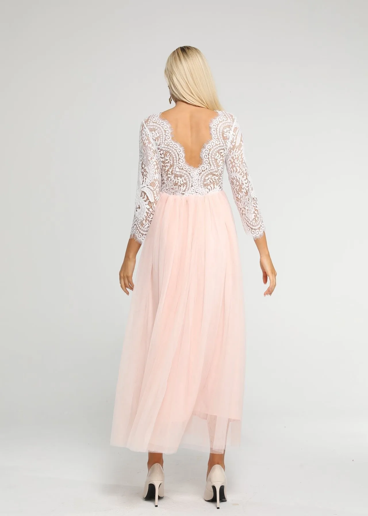 Peony Lace Dress for Women in Pink