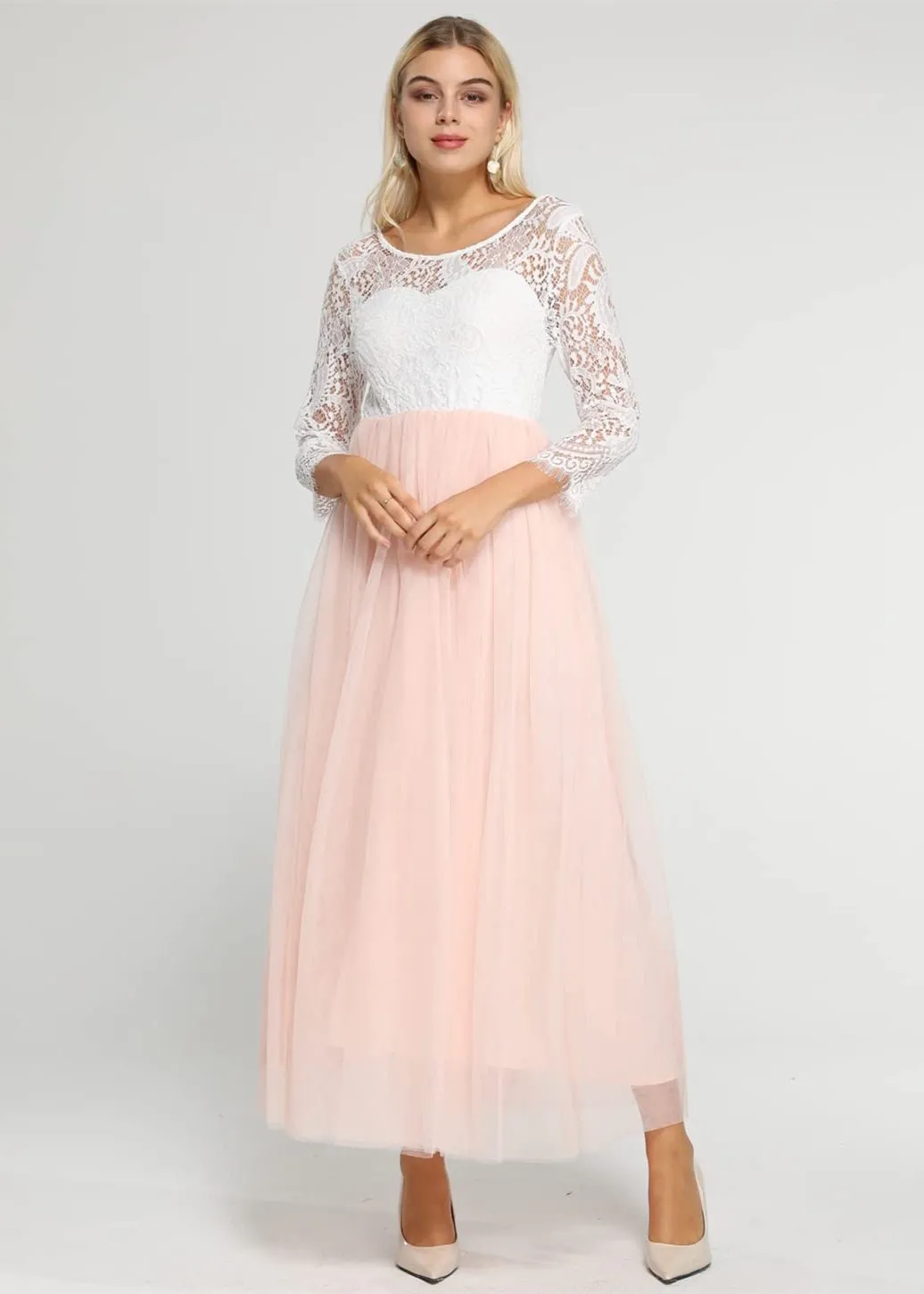 Peony Lace Dress for Women in Pink