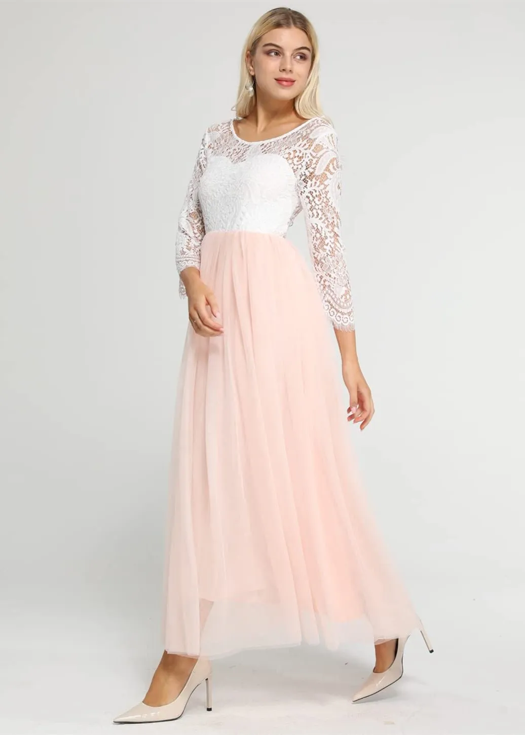 Peony Lace Dress for Women in Pink