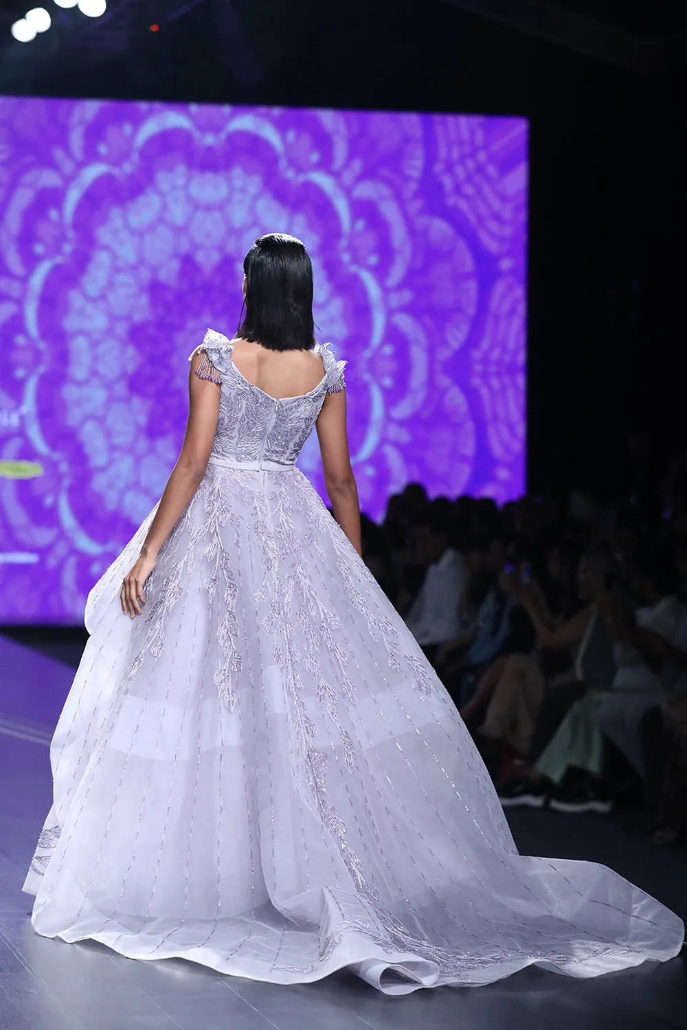 Peplum Ball Gown Mauve Embroidered
