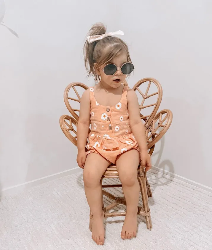 Peplum Daisy Set | Peach