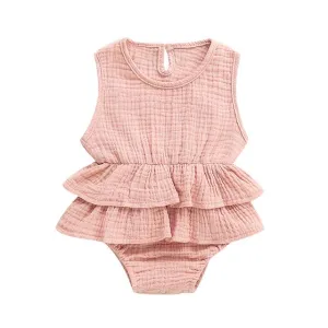 Peplum Romper | Peach