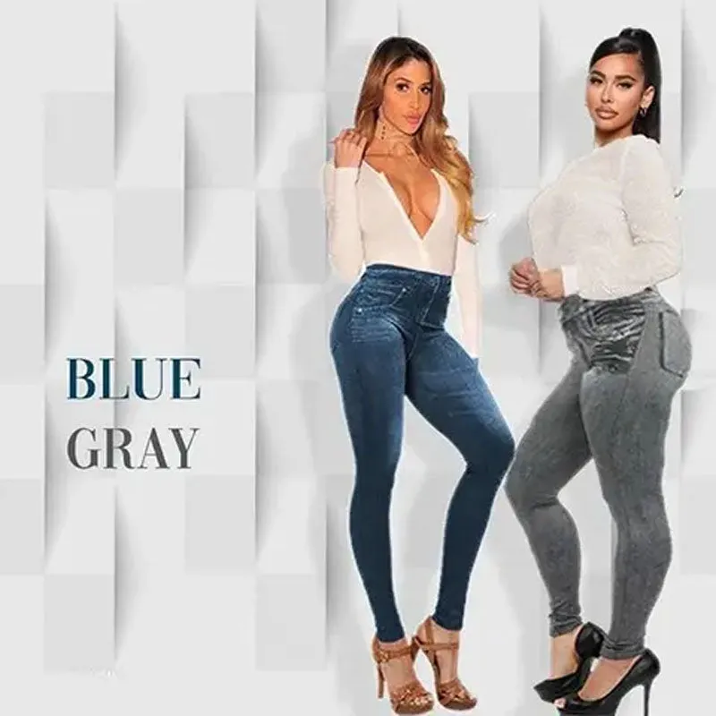 Perfect Stretch Skinny Fit Pull-On Push-Up Plus-Size Jeans Leggings, Women's Butt Lifting Jeans