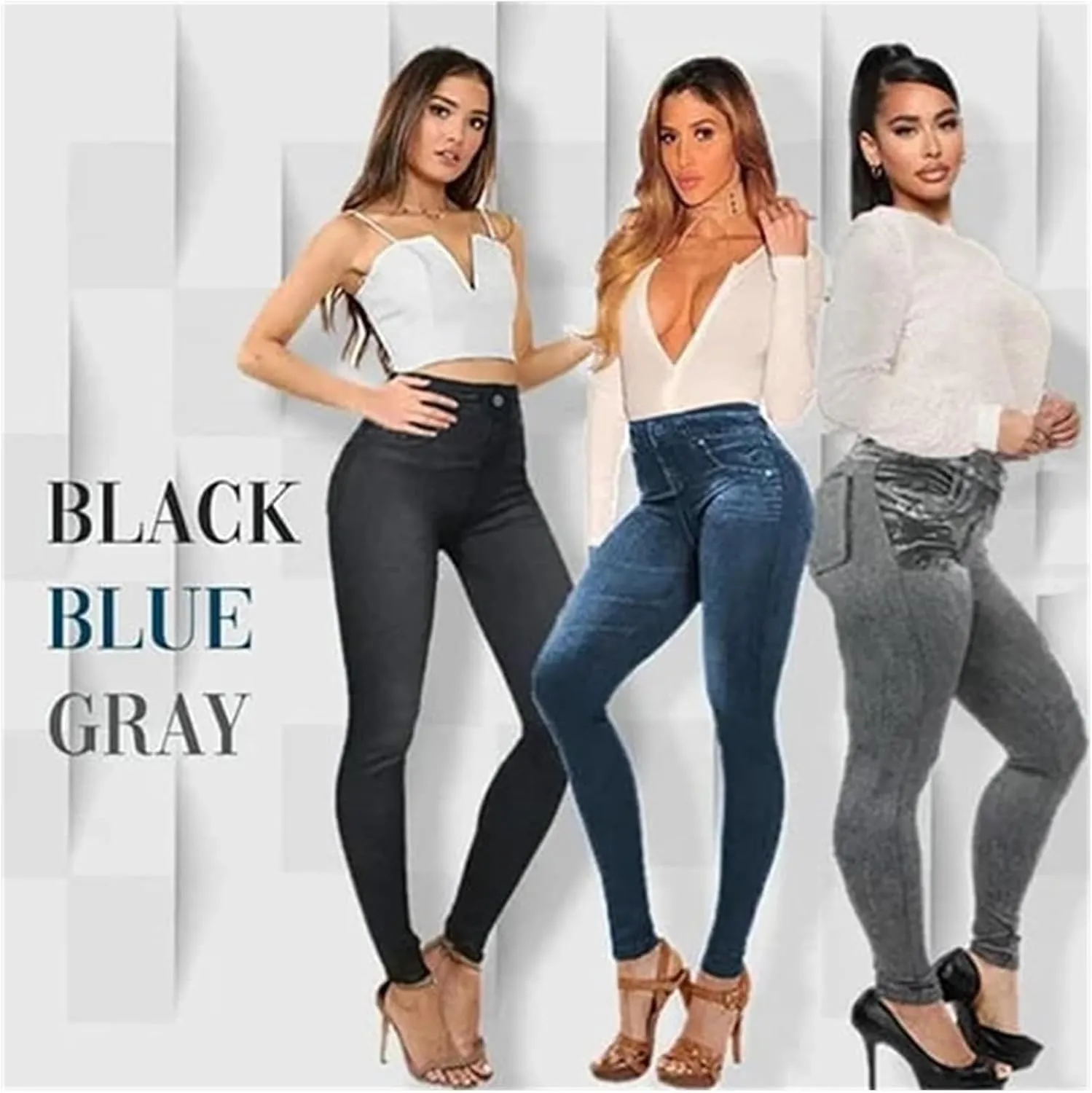 Perfect Stretch Skinny Fit Pull-On Push-Up Plus-Size Jeans Leggings, Women's Butt Lifting Jeans