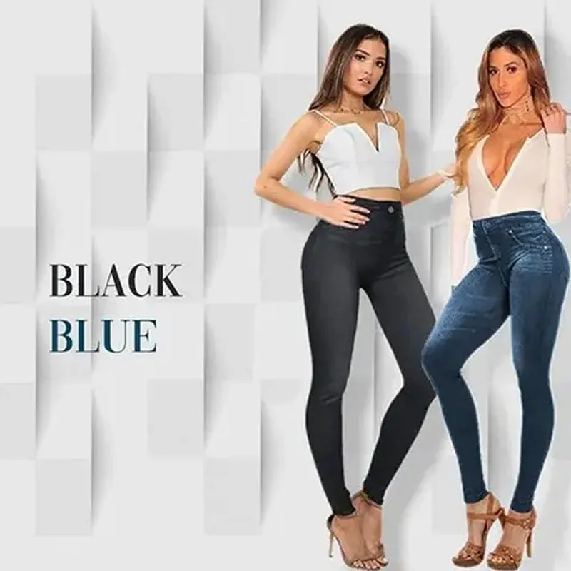 Perfect Stretch Skinny Fit Pull-On Push-Up Plus-Size Jeans Leggings, Women's Butt Lifting Jeans