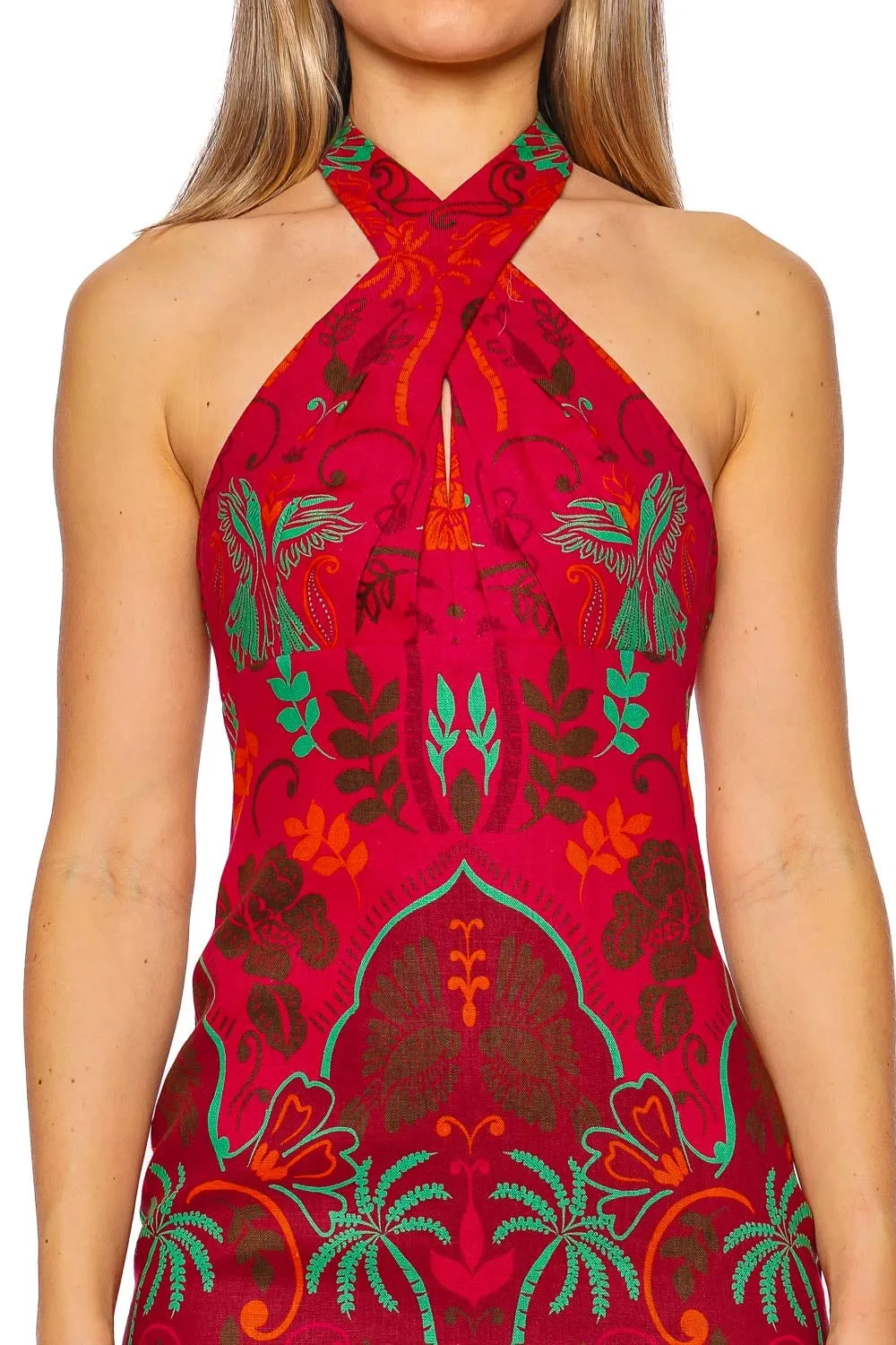 Perla Linen Halter Mini Dress