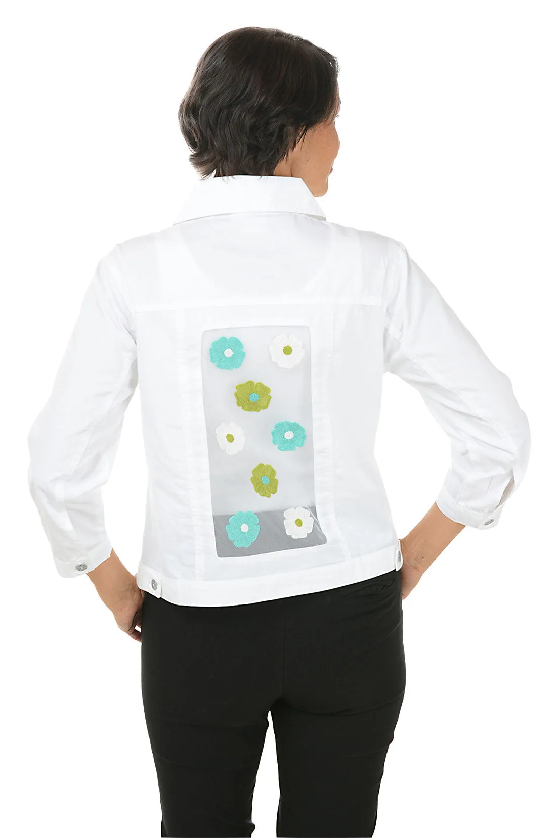 Petite Rachel Embroidered Mesh Accented Jacket