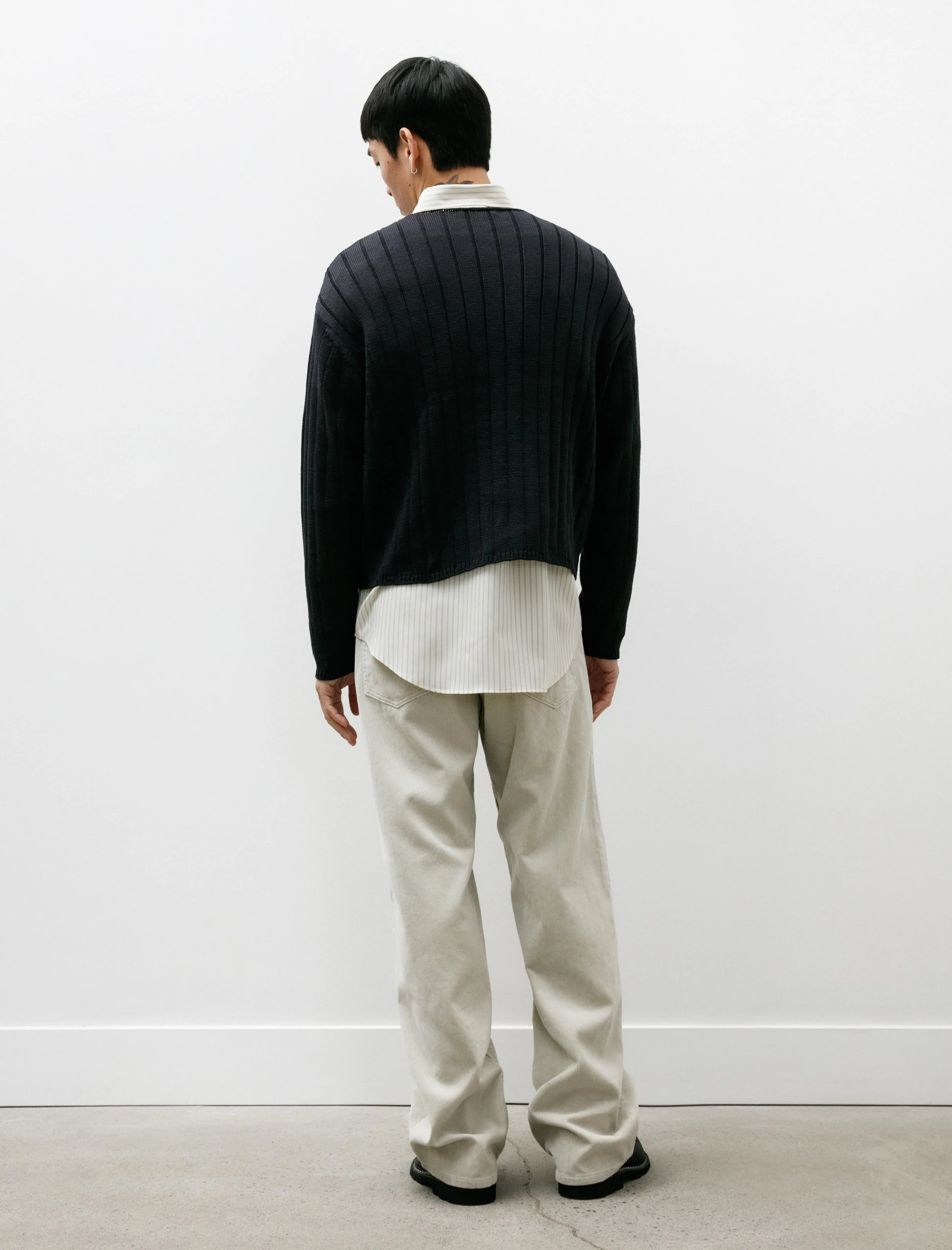 Pigment Dye Finx Corduroy Wide 5P Pants White Khaki
