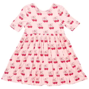 Pink Chicken - Girls Bamboo Steph Dress - Cherry Hearts