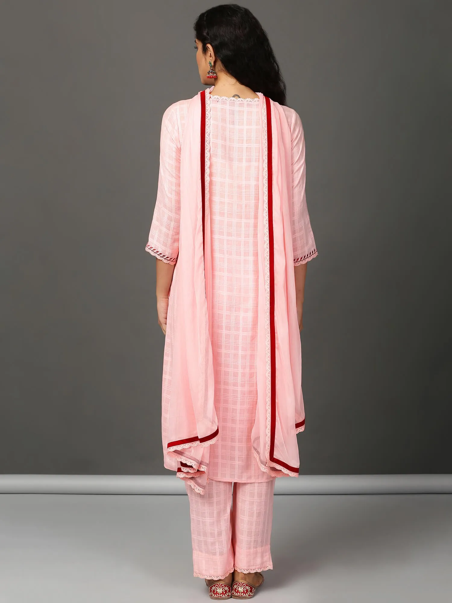 Pink Cotton Kurta & Pants Set