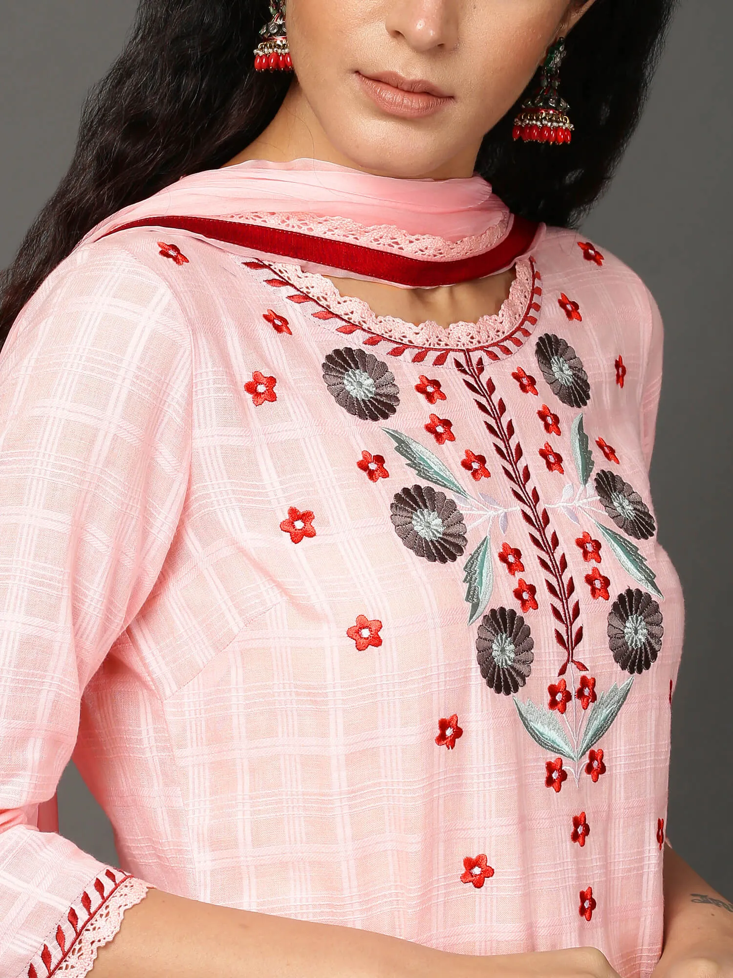 Pink Cotton Kurta & Pants Set