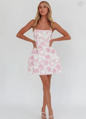 Pink Floral Halter Dress