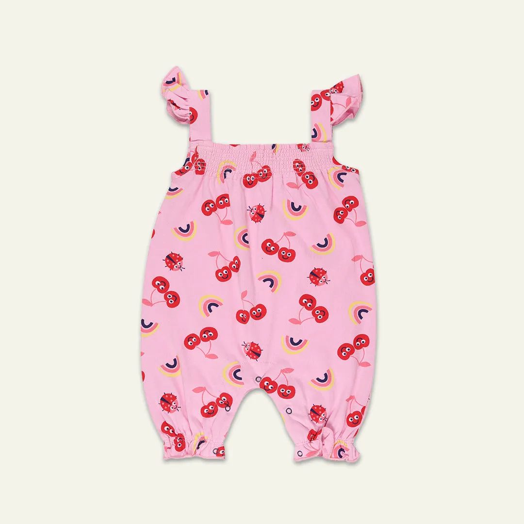 Pink Fruit Print Romper