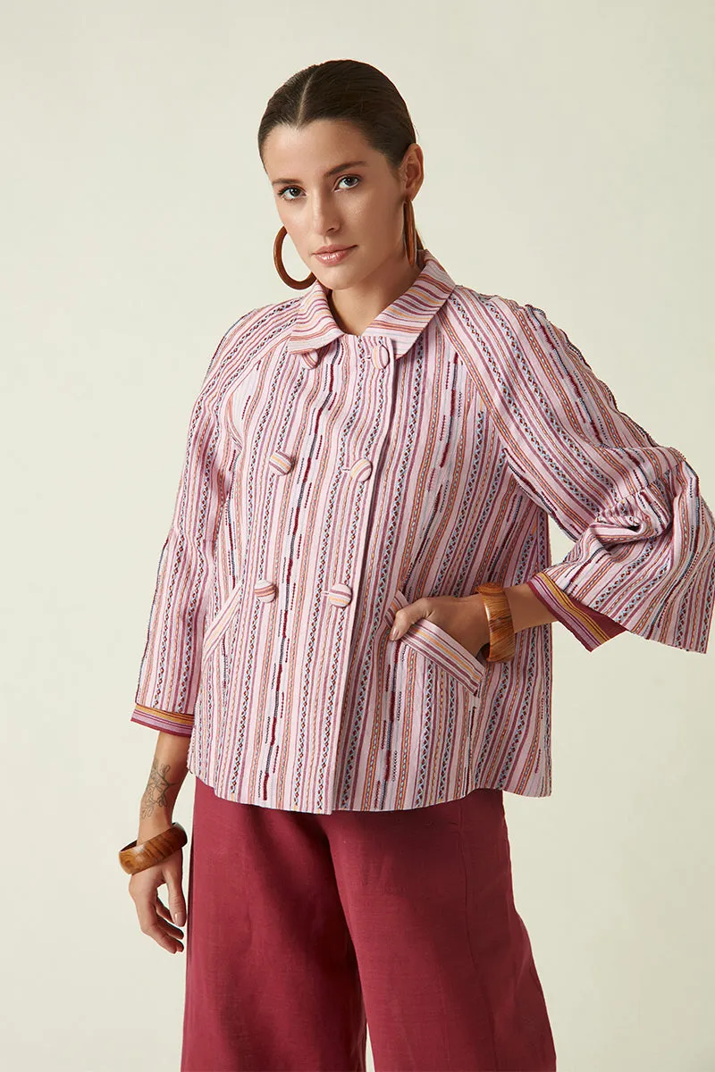 Pink Grevillea Peplum Jacket