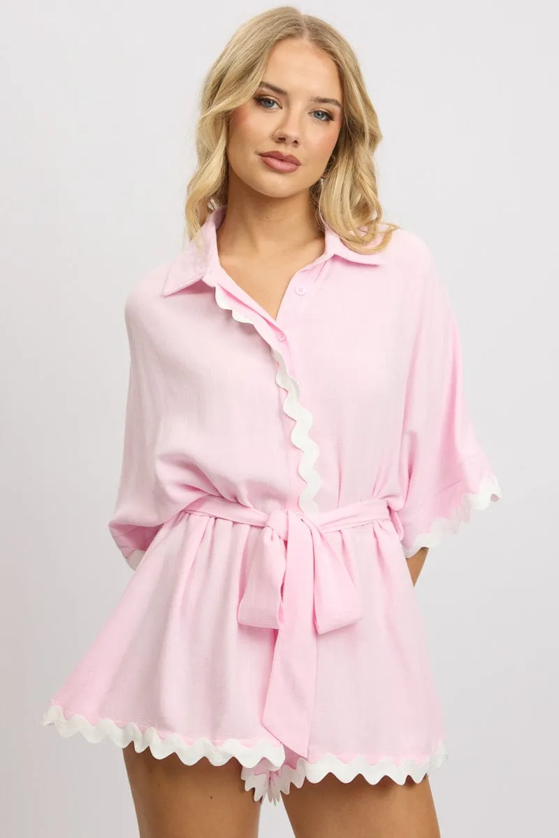 Pink Oversized Playsuit