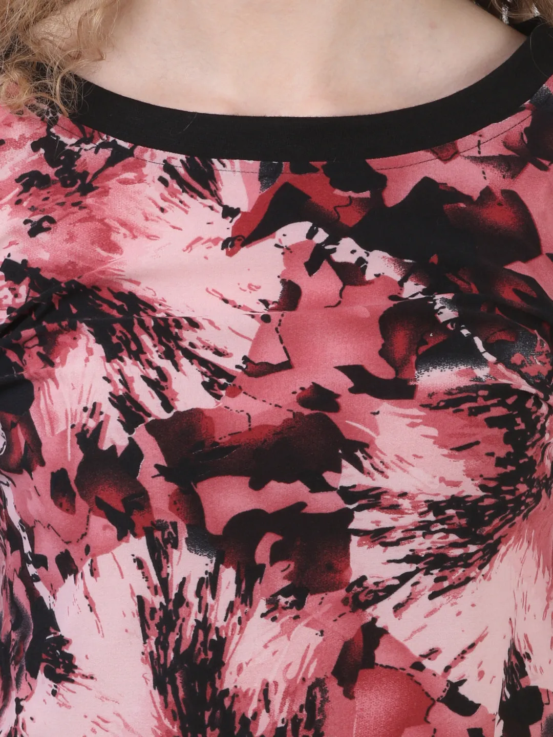 Pink Printed Tops