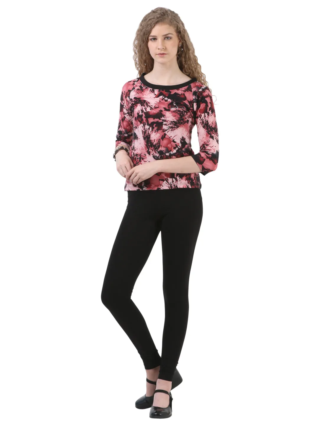 Pink Printed Tops