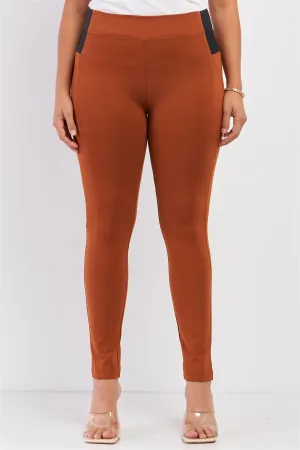 Plus Rubber Side Detail Lace Side Leg Legging Slim Pants