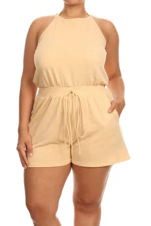 Plus Size Bombshell Halter Neck Romper