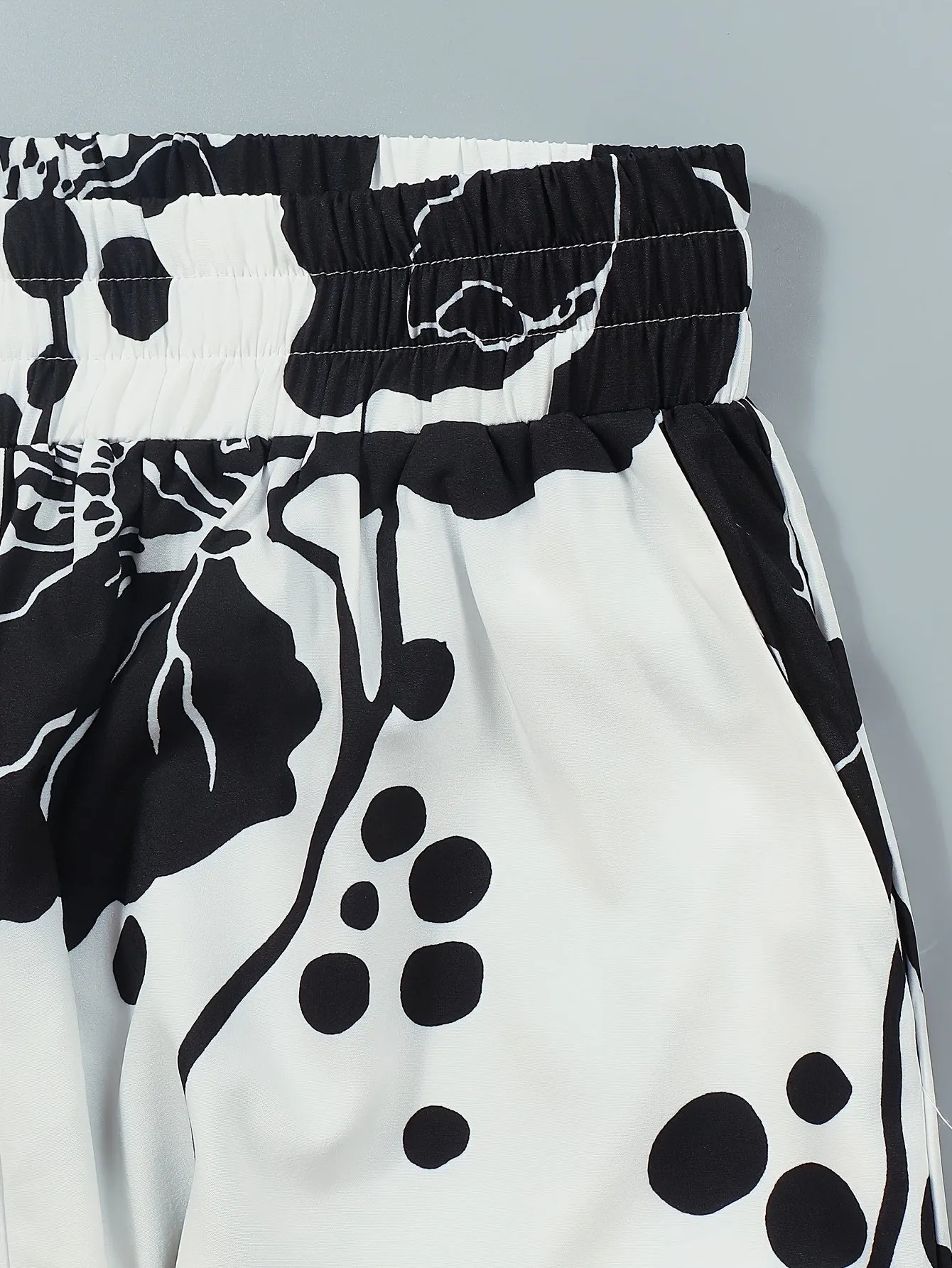 Plus Size Floral Print Wide Leg Pants, Casual Style, Polyester Non-Stretch Woven Fabric, for All-Season Wear