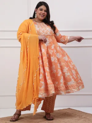 Plus Size Floral Printed And Gotta Work Suit Set
