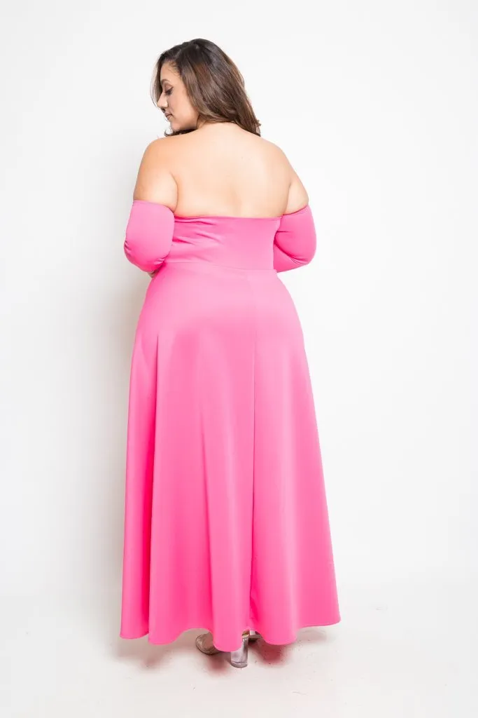 Plus Size Off Shoulder Tail Back Flirty Jumpsuit