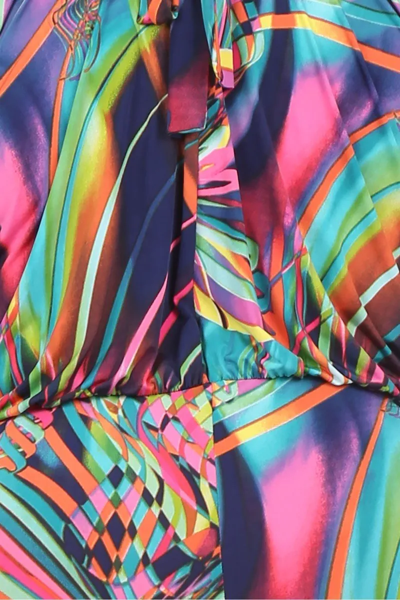 Plus Size Sexy Colorful Party Relaxed Fit Halter Jumpsuit