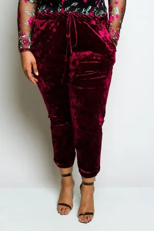 Plus Size Soft Velvet Jogger  Pants
