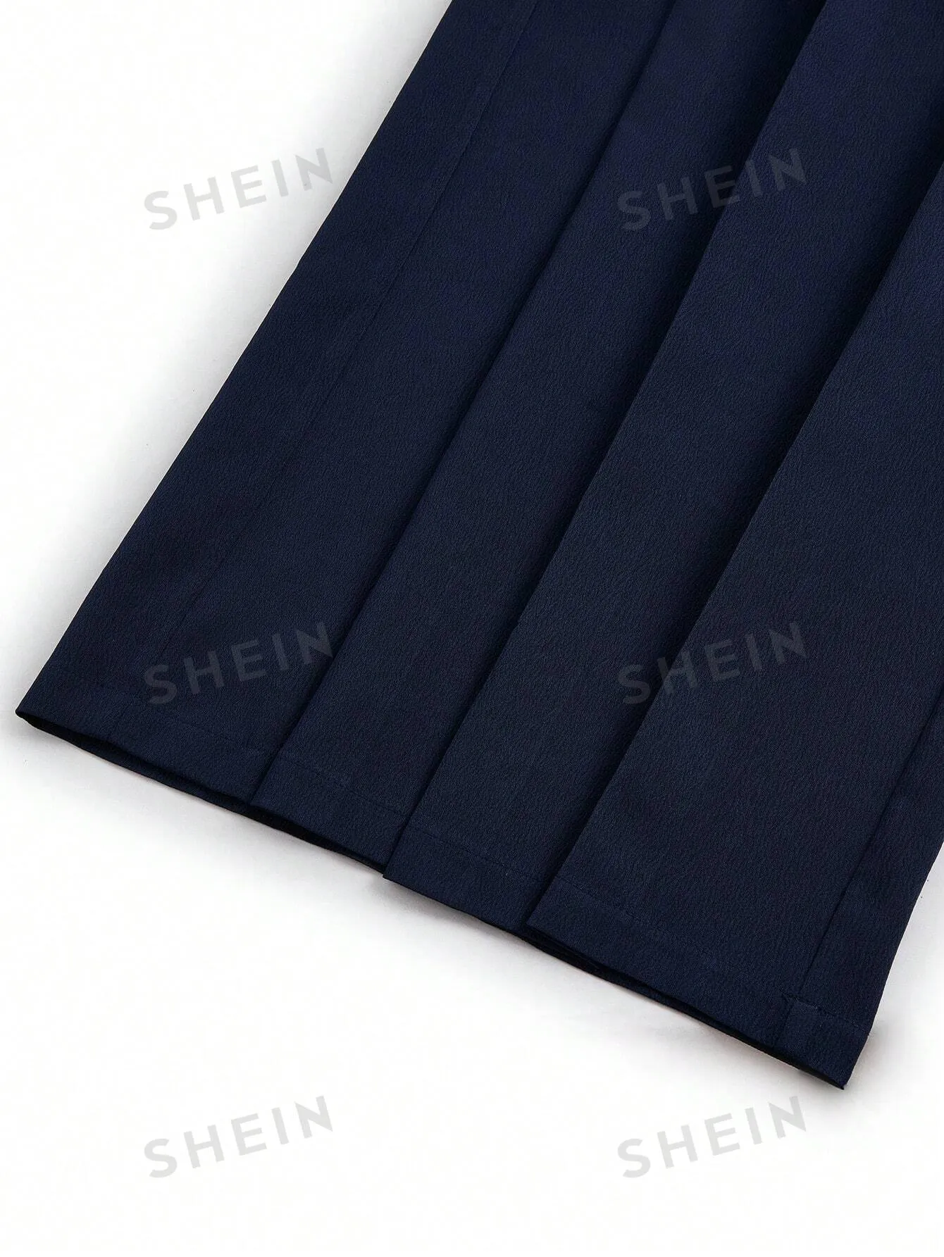 Plus Size Women Solid Color Pleated Loose Wide Leg Trousers